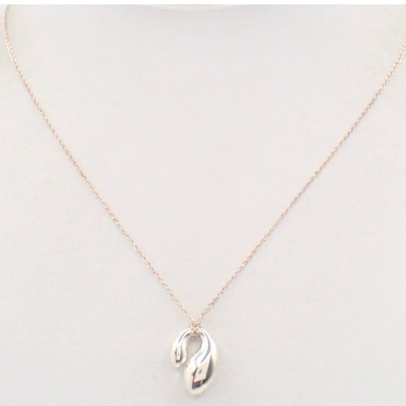 Tiffany & Co. .925 Silver Elsa Peretti Double Teardrop Necklace, Full Inclusion - Picture 10 of 10